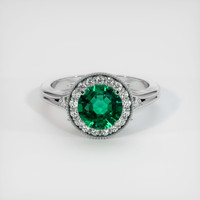 1.23 Ct. Emerald Ring, 18K White Gold 1