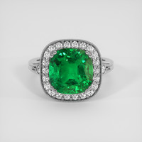 5.23 Ct. Emerald Ring, 18K White Gold 1