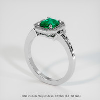 1.04 Ct. Emerald Ring, 18K White Gold 2