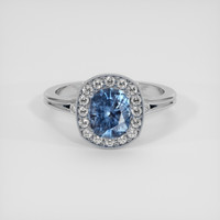 1.53 Ct. Blue Sapphire Ring, 18K White Gold 1