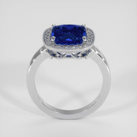 3.52 Ct. Blue Sapphire Ring, 18K White Gold 3