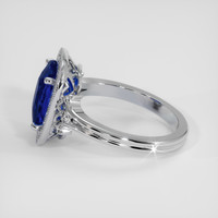 3.52 Ct. Blue Sapphire Ring, 18K White Gold 4