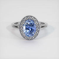 2.57 Ct. Blue Sapphire Ring, 18K White Gold 1