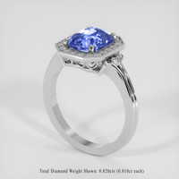 2.80 Ct. Blue Sapphire Ring, 18K White Gold 2