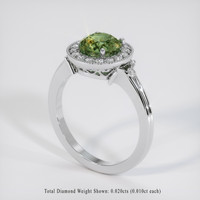 1.67 Ct. Yellowish Green Sapphire Ring, 18K White Gold 2