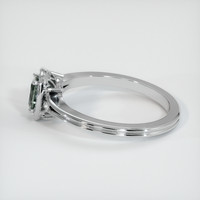 0.51 Ct. Green Sapphire Ring, 18K White Gold 4