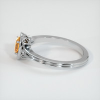 0.59 Ct. Peach Sapphire Ring, 18K White Gold 4