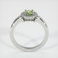 0.78 Ct. Yellowish Green Sapphire Ring, 18K White Gold 3