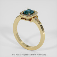 1.01 Ct. Greenish Blue Sapphire Ring, 10K Yellow Gold 2