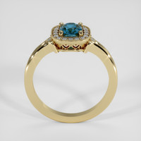 1.01 Ct. Greenish Blue Sapphire Ring, 10K Yellow Gold 3