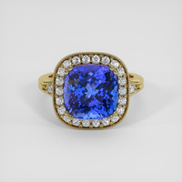 6.39 Ct. Blue Tanzanite Ring, 14K Yellow Gold 1