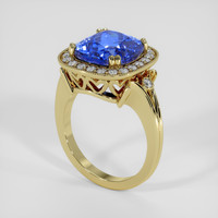 6.39 Ct. Blue Tanzanite Ring, 14K Yellow Gold 2