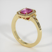 0.86 Ct. Pink Sapphire Ring, 14K Yellow Gold 2