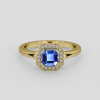 0.95 Ct. Blue Sapphire Ring, 14K Yellow Gold 1