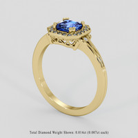 0.95 Ct. Blue Sapphire Ring, 14K Yellow Gold 2