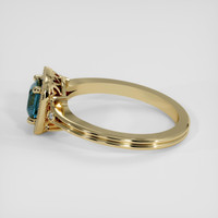 1.01 Ct. Greenish Blue Sapphire Ring, 14K Yellow Gold 4
