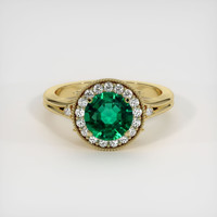 1.23 Ct. Emerald Ring, 18K Yellow Gold 1