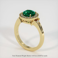 1.23 Ct. Emerald Ring, 18K Yellow Gold 2