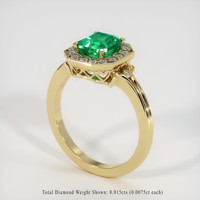 1.36 Ct. Emerald Ring, 18K Yellow Gold 2