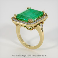 6.18 Ct. Emerald Ring, 18K Yellow Gold 2
