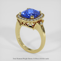 6.39 Ct. Blue Tanzanite Ring, 18K Yellow Gold 2