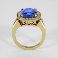 6.39 Ct. Blue Tanzanite Ring, 18K Yellow Gold 3