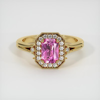 0.86 Ct. Pink Sapphire Ring, 18K Yellow Gold 1