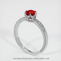 0.71 Ct. Ruby Ring, Platinum 950 2