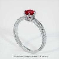 0.56 Ct. Ruby Ring, Platinum 950 2