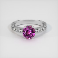 2.07 Ct. Purplish Pink Sapphire Ring, Platinum 950 1