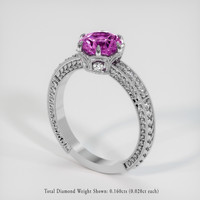 2.07 Ct. Purplish Pink Sapphire Ring, Platinum 950 2