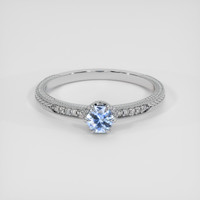 0.50 Ct. Blue Sapphire Ring, Platinum 950 1