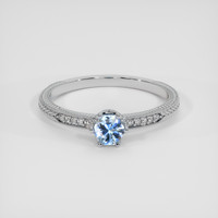0.51 Ct. Greyish Blue Sapphire Ring, Platinum 950 1