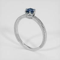 0.68 Ct. Greenish Blue Sapphire Ring, Platinum 950 2