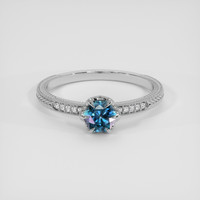 0.85 Ct. Greenish Blue Sapphire Ring, Platinum 950 1