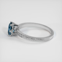 0.86 Ct. Greenish Blue Sapphire Ring, Platinum 950 4