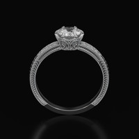 0.90 Ct. White Sapphire Ring, Platinum 950 3