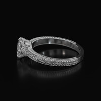 0.90 Ct. White Sapphire Ring, Platinum 950 4