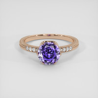 1.93 Ct. Purple Sapphire Ring, 14K Rose Gold 1