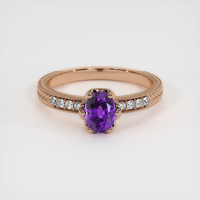 0.91 Ct. Purple Sapphire Ring, 14K Rose Gold 1