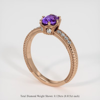 0.91 Ct. Purple Sapphire Ring, 14K Rose Gold 2