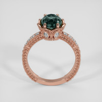 3.65 Ct. Bluish Green Sapphire Ring, 14K Rose Gold 3