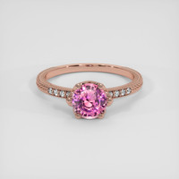 1.19 Ct. Purplish Pink Sapphire Ring, 14K Rose Gold 1