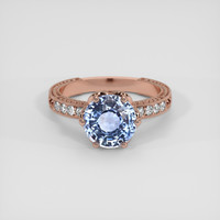 3.53 Ct. Blue Sapphire Ring, 14K Rose Gold 1