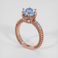3.53 Ct. Blue Sapphire Ring, 14K Rose Gold 2
