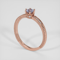 0.49 Ct. Bluish Purple Sapphire Ring, 14K Rose Gold 2