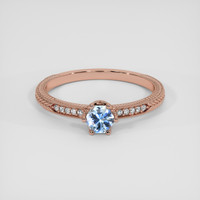 0.51 Ct. Greyish Blue Sapphire Ring, 14K Rose Gold 1
