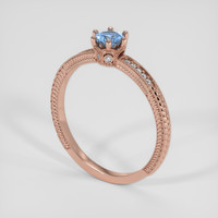 0.51 Ct. Greyish Blue Sapphire Ring, 14K Rose Gold 2