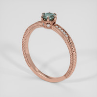 0.56 Ct. Bluish Green Sapphire Ring, 14K Rose Gold 2