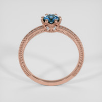 0.85 Ct. Greenish Blue Sapphire Ring, 14K Rose Gold 3